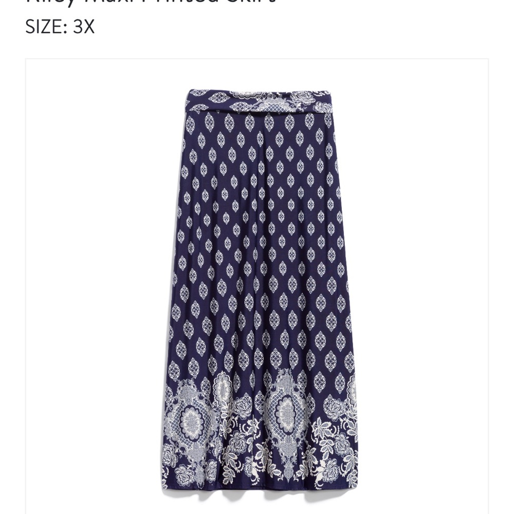 Gilli designer Maxi printed skirt. Plus size. Blue